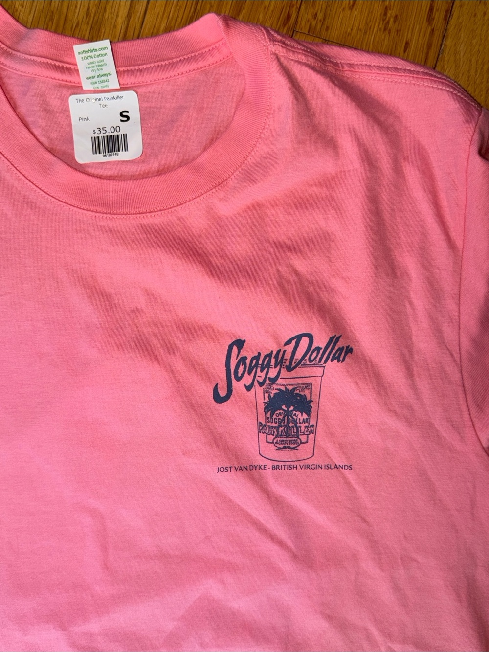 Soggy Dollar coral pink  Logo Short-Sleeve Tee